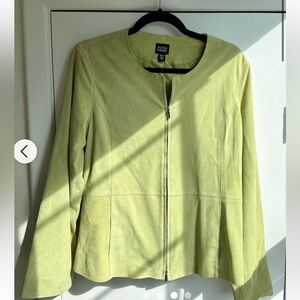 Suede Goatskin Dual Zipper Moto Jacket by Eileen Fisher